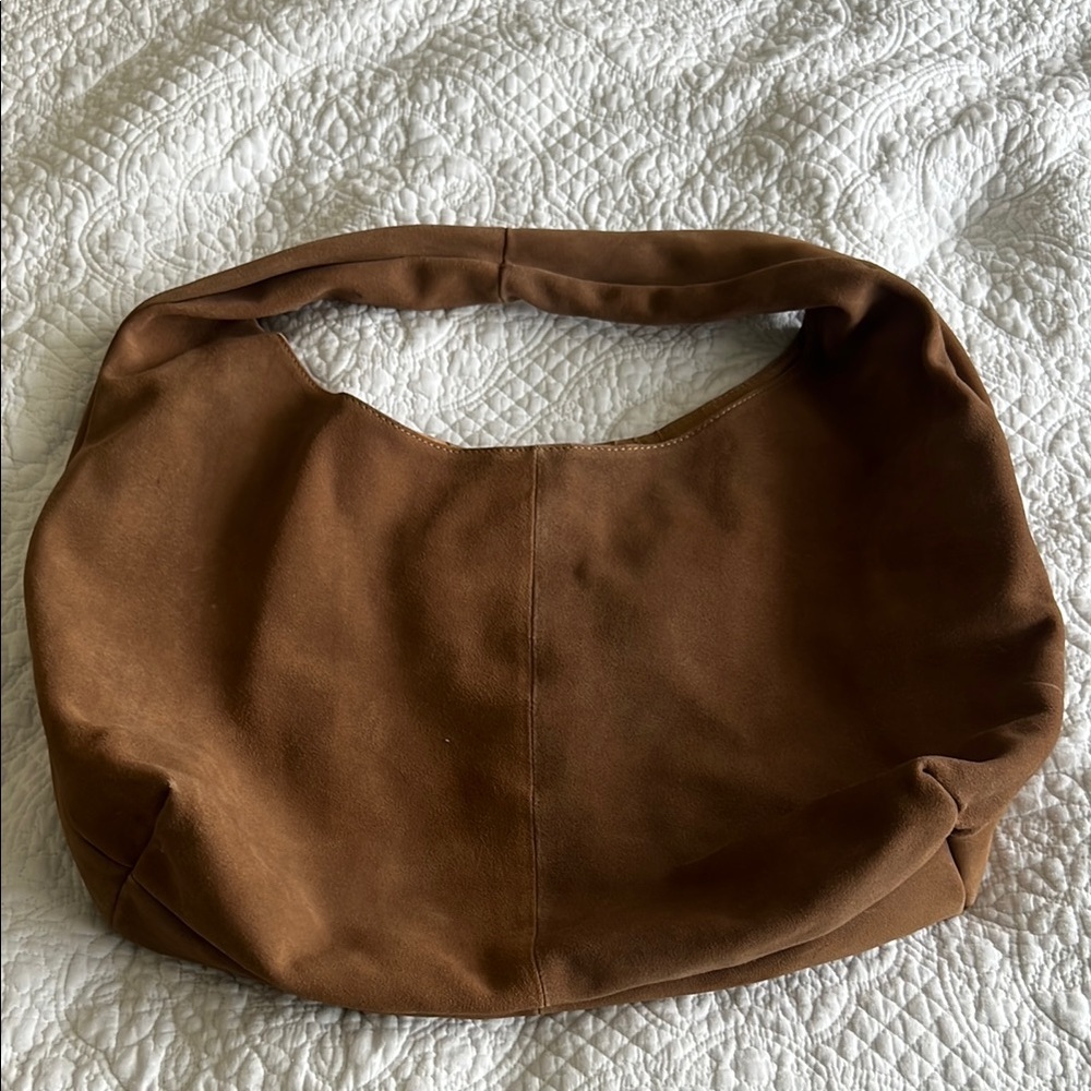 Tan Suede Shoulder Bag